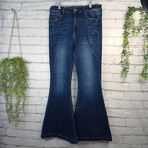 WOMENS KANCAN JEANS ULTRA HIGHRISE SUPER FLARE SIZE 30